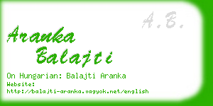 aranka balajti business card